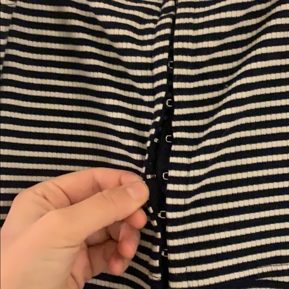 Navy/White Ribbed Swing Dress - Picture 2 of 3